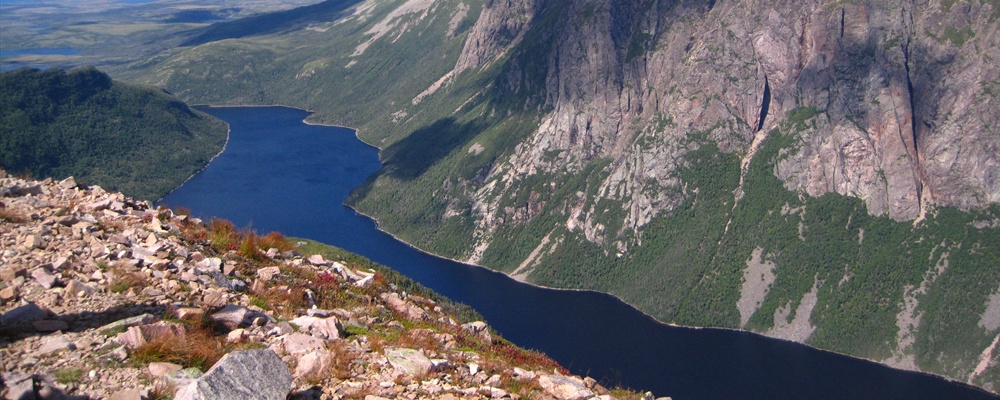 View from the top of Gros Morne Mountain